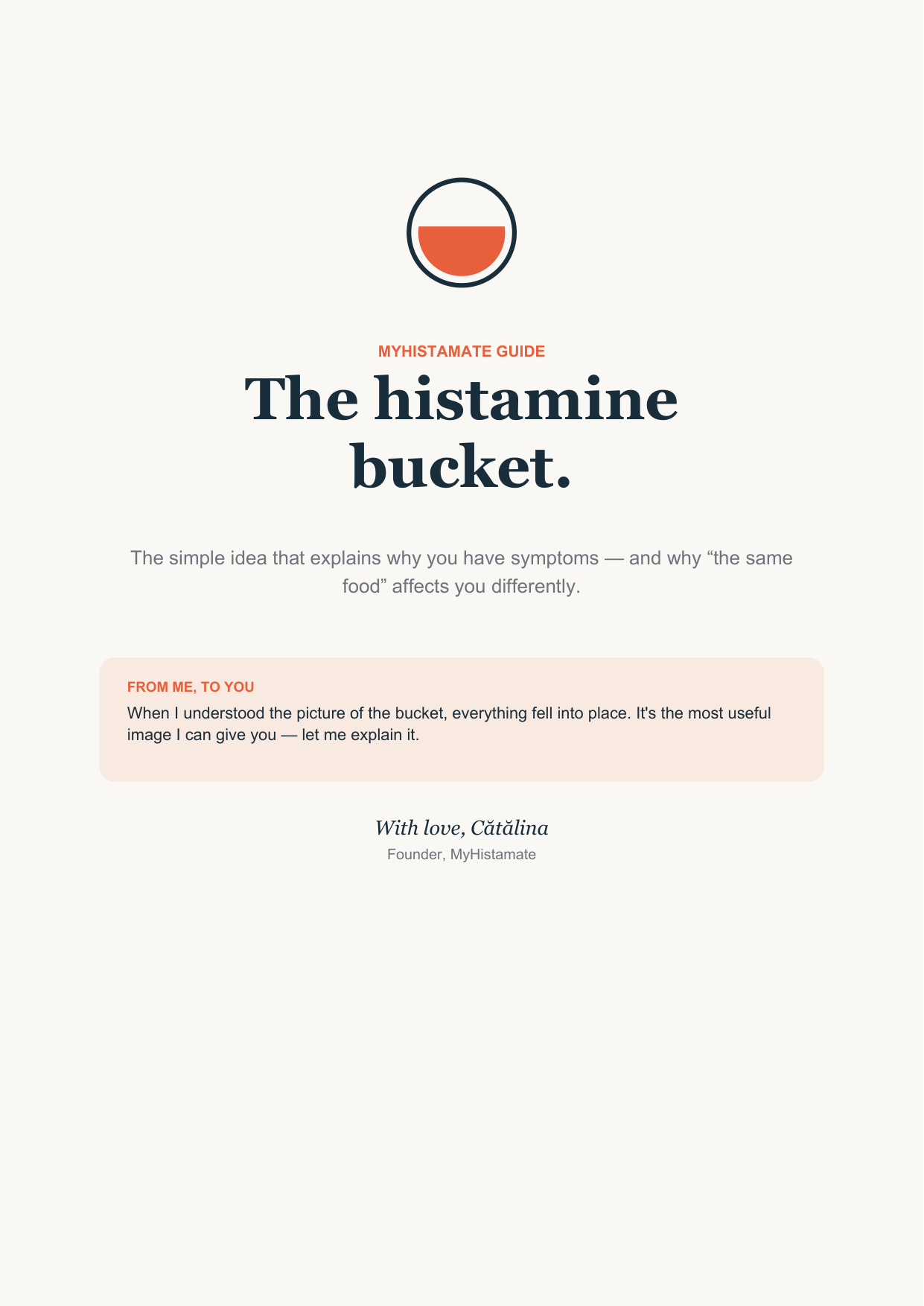Cover of the Histamine bucket guide