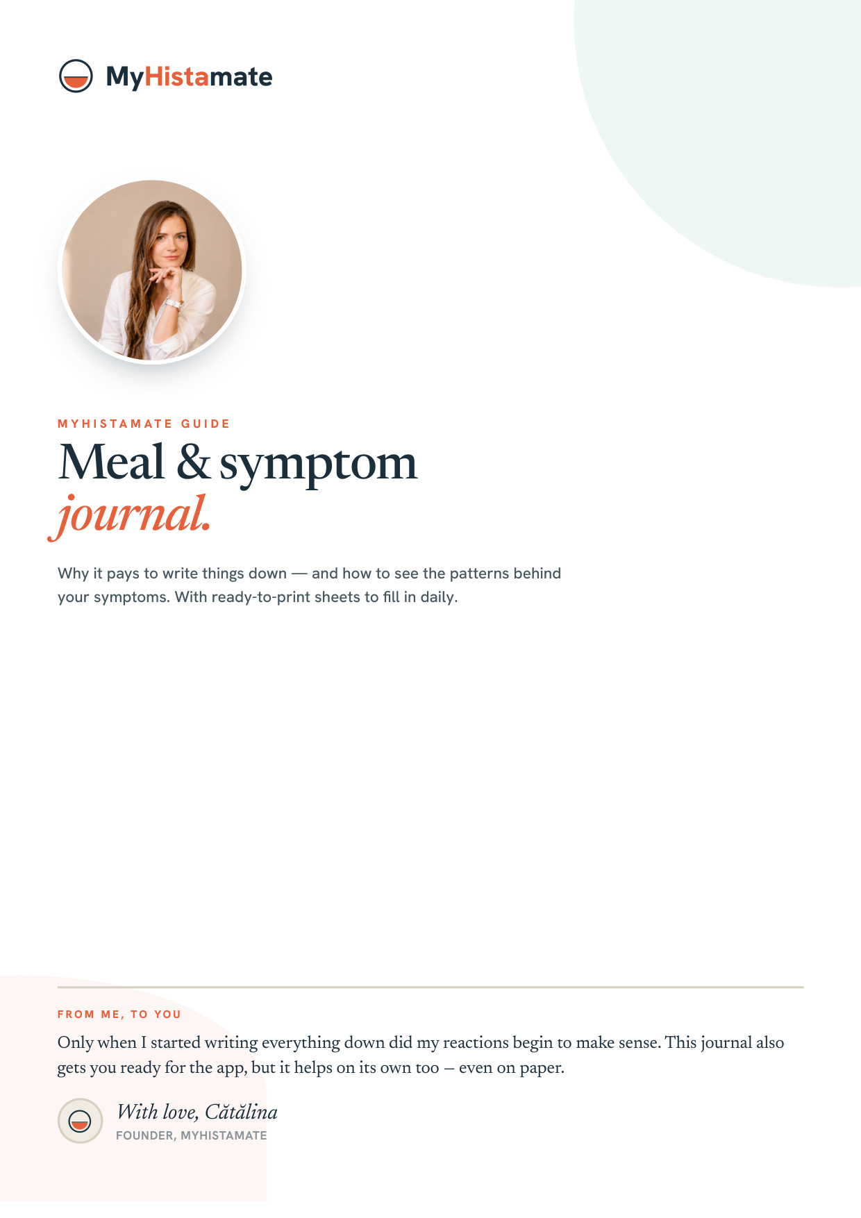 Cover of the meal & symptom journal